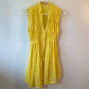 Yellow button up tank top